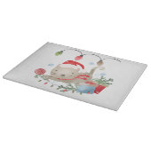 クリスマス子猫ガラス切断板 カッティングボード (角)