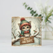 クリスマス子猫グリーティングカード (スタンド正面)