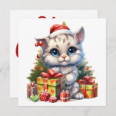 クリスマス子猫グリーティングカード シーズンカード (正面/裏面)
