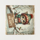 クリスマス子猫タペストリー タペストリー (正面(横))