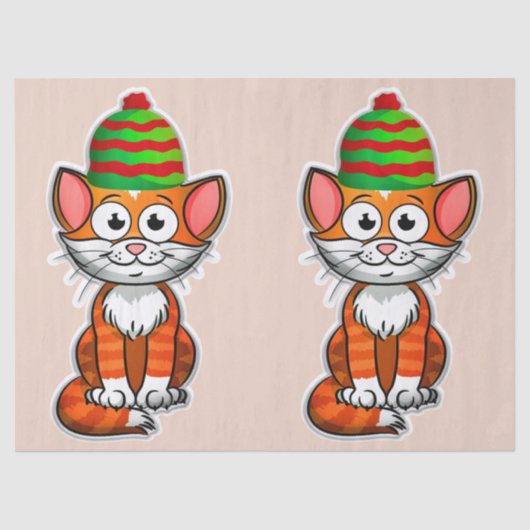 クリスマス子猫ティッシュペーパー 薄葉紙 (正面)
