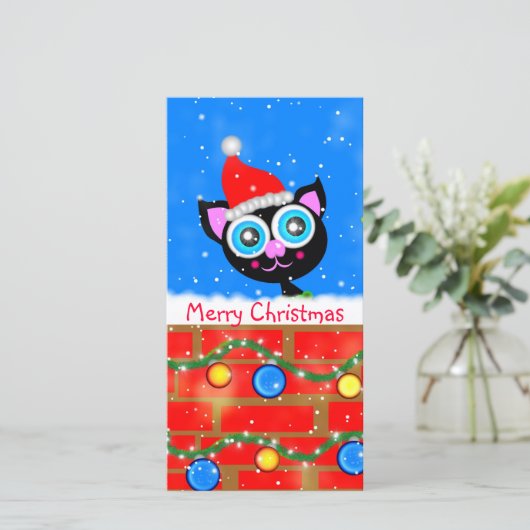 クリスマス子猫デザイン本マーク シーズンカード (スタンド正面)