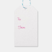 クリスマス子猫ピンクスノーグローブホリデー ギフトタグ (裏面)