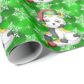 クリスマス子猫ホリデーラッピング紙 ラッピングペーパー (ロールコーナー)