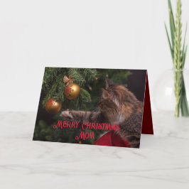 クリスマス子猫ママ用クリスマスカード サンキューカード