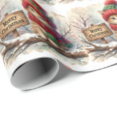 クリスマス子猫ラッピング紙 ラッピングペーパー (ロールコーナー)