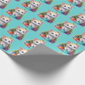 クリスマス子猫ラッピング紙 ラッピングペーパー (角)