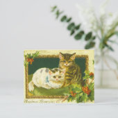 クリスマス子猫ヴィンテージはがき シーズンポストカード (スタンド正面)
