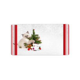 クリスマス子猫住所 シール