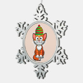 クリスマス子猫水オーナメント スノーフレークピューターオーナメント (右)