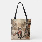 クリスマス子猫雪の日 トートバッグ (裏面)