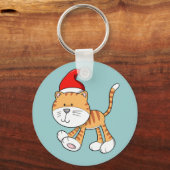 クリスマス子猫「ギズモ」ボタンのキーチェーン キーホルダー (正面)