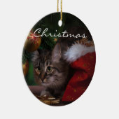 クリスマス子猫 セラミックオーナメント (右)
