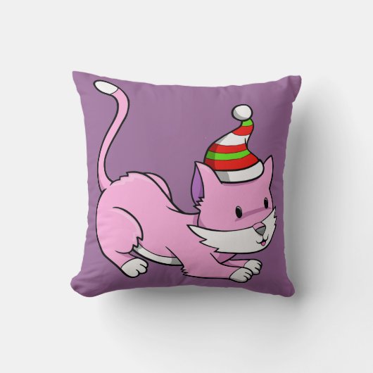 クリスマス子猫「モリー」枕 クッション (正面)