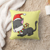 クリスマス子猫「ルーシー」枕 クッション (ブランケット)