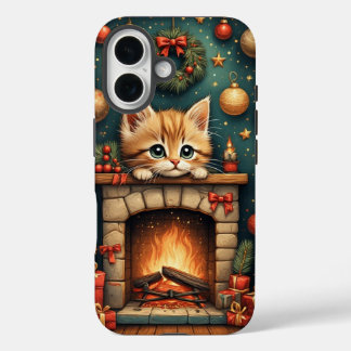 クリスマス子猫 iPhone 16ケース
