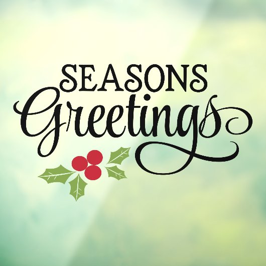 クリスマス季節のごあいさつホリービジネス ウィンドウサイン (シート3)