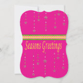クリスマス季節のごあいさつPinkFlatグリーティングカード カード (正面)