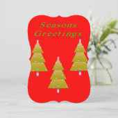 クリスマス季節のごあいさつRedFlatグリーティングカード カード (スタンド正面)