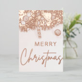 クリスマス季節のカード 箔招待状 (立ち正面)