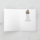 クリスマス孫かわいいテディベアおもしろい シーズンカード (内部)