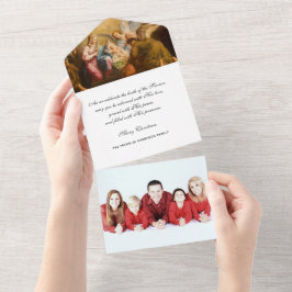 クリスマス宗教写真イエズスマリーヴィンテージ    オールインワン招待状