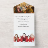 クリスマス宗教写真イエズスマリーヴィンテージ    オールインワン招待状 (内側)