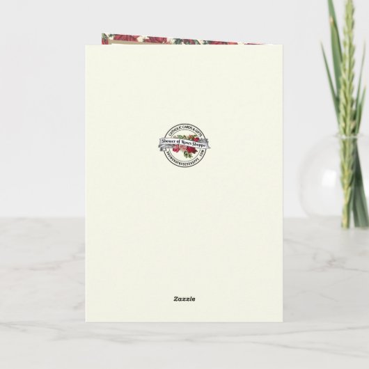 クリスマス宗教的なポインセタスイエスキャンドル シーズンカード (裏面)