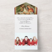 クリスマス宗教的な写真ヴァージンメアリー・イエス・エンジェルス オールインワン招待状 (内側)