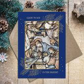 クリスマス宗教的キリスト教カトリックの青い写真 シーズンカード