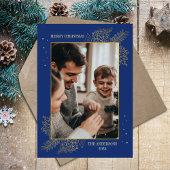 クリスマス宗教的キリスト教カトリックの青い写真 シーズンカード