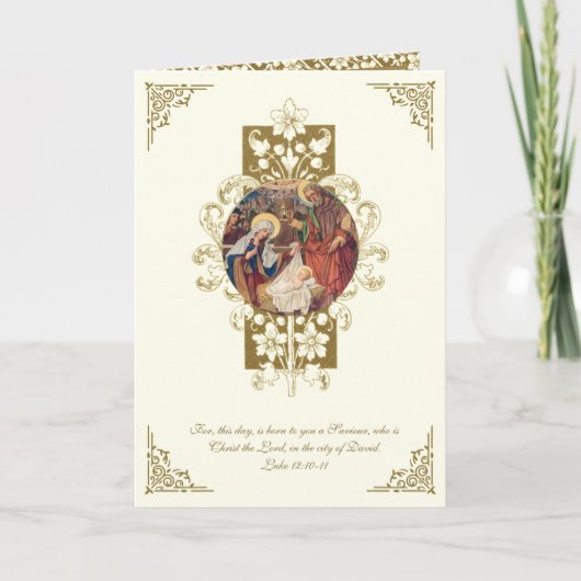 クリスマス宗教的出生イエスメリージョセフ シーズンカード (正面)