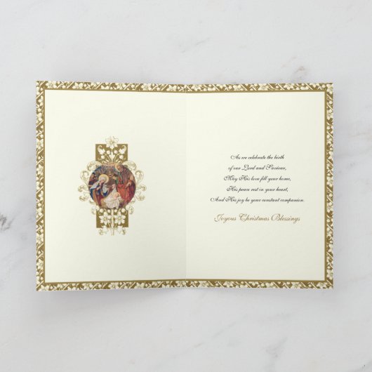 クリスマス宗教的出生イエスメリージョセフ シーズンカード (内部)