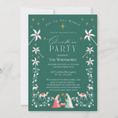 クリスマス宗教的出生クリスマスパーティー 招待状 (正面)