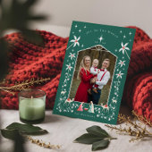 クリスマス宗教的出生シーン家族の写真 シーズンカード