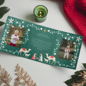 クリスマス宗教的出生シーン家族の写真 三つ折りクリスマスカード