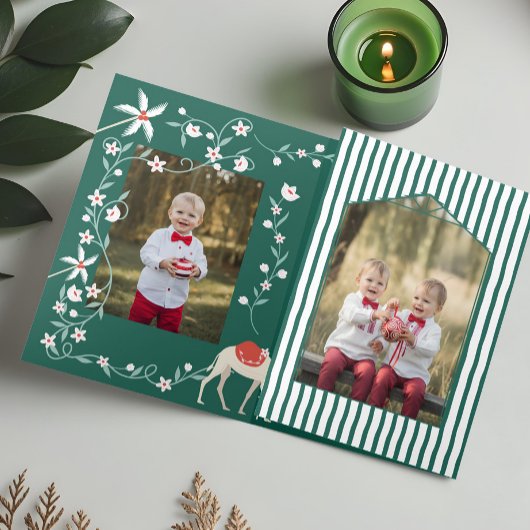 クリスマス宗教的出生シーン家族の写真 三つ折りクリスマスカード