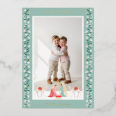 クリスマス宗教的出生シーン家族の写真 箔シーズンカード (正面)