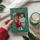 クリスマス宗教的出生シーン家族の写真 箔シーズンカード