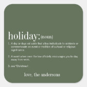 クリスマス定義の休日 スクエアシール (正面)