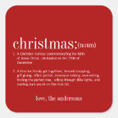 クリスマス定義の休日 スクエアシール (正面)