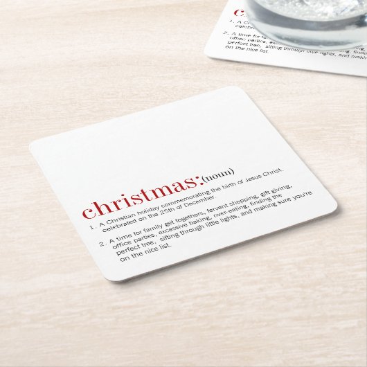 クリスマス定義の休日 スクエアペーパーコースター (アングル)