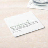 クリスマス定義の休日 スクエアペーパーコースター (アングル)