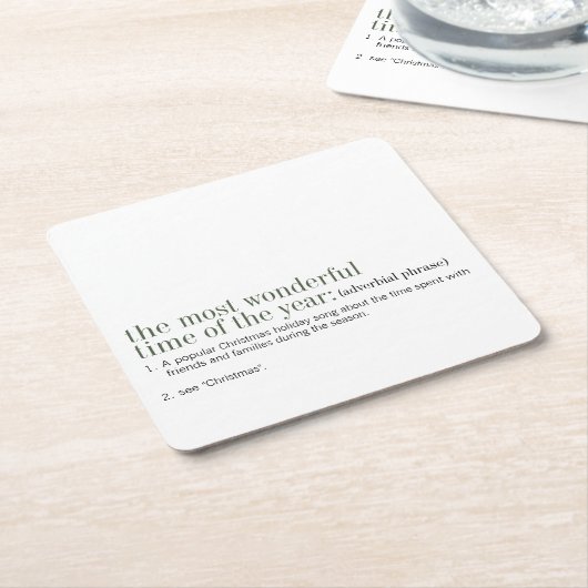 クリスマス定義の休日 スクエアペーパーコースター (アングル)