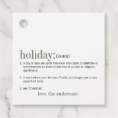 クリスマス定義の休日 フェイバータグ (正面)