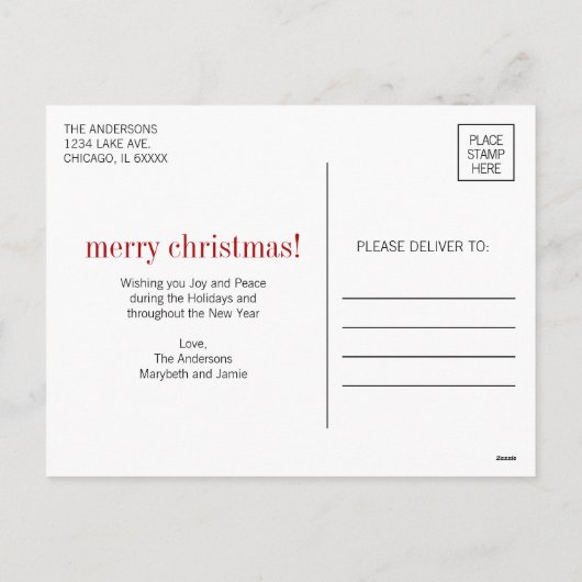 クリスマス定義の写真 シーズンポストカード (裏面)