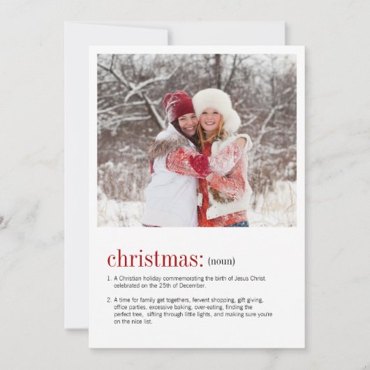 クリスマス定義フォトホリデーカード シーズンカード (正面)