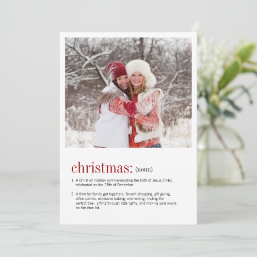 クリスマス定義フォトホリデーカード シーズンカード (スタンド正面)