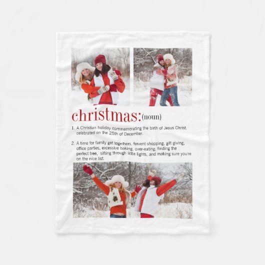 クリスマス定義フォトホリデー フリースブランケット (正面)