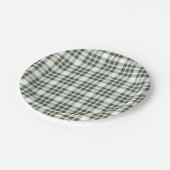 クリスマス定義ホリデーグリーンプレイド ペーパープレート (アングル)